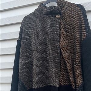 Stylish Women's Brown and Black Sweater